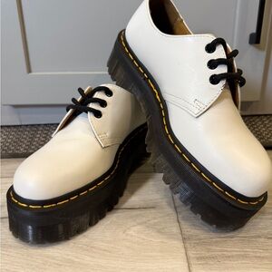 White Platform Lace-Up Shoes